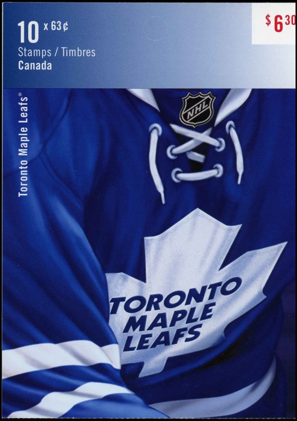 Canada Stamp Booklet - #BK554 Toronto Maple Leafs (2013) 10 x 63¢ Booklet of 10 stamps (#2676a in cover)