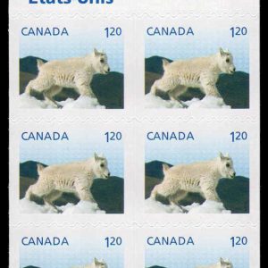 Canada Stamp Booklet - #BK575 Mountain Goat (2014) 6 x $1.20 Booklet of 6 stamps (#2715a in cover)