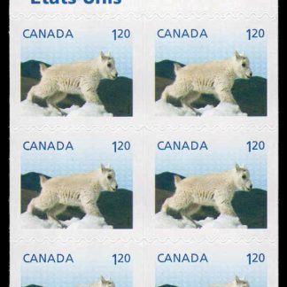 Canada Stamp Booklet - #BK575 Mountain Goat (2014) 6 x $1.20 Booklet of 6 stamps (#2715a in cover)