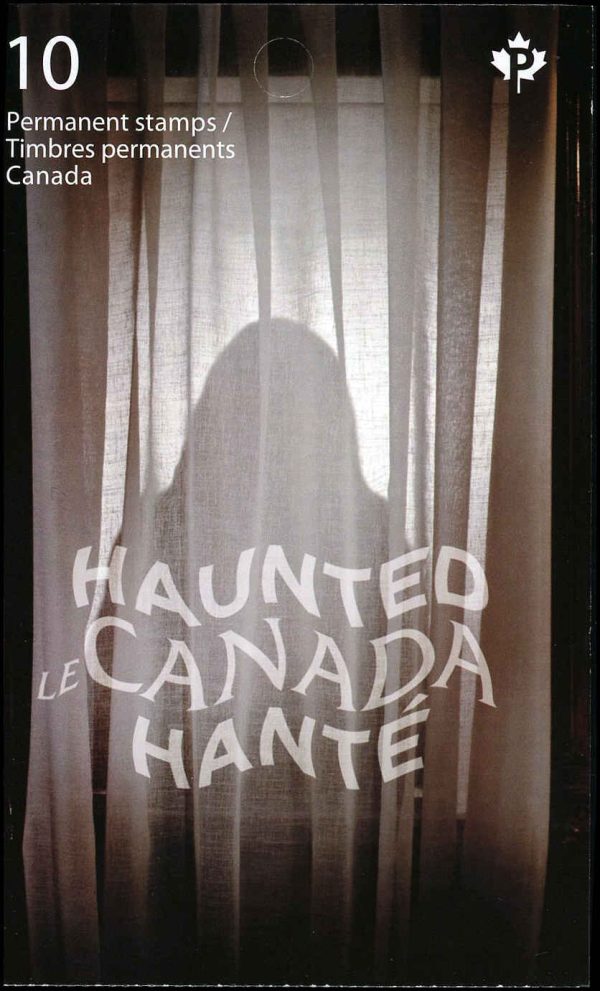 Canada Stamp Booklet - #BK587 Haunted Canada (2014) 10 x P (85¢) Booklet of 10 stamps (#2753a in cover)