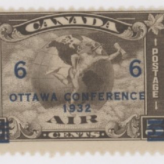 Canada Stamp - Air Mail #C4 - C2 Surcharged (Mercury, with scroll in hand) (1932) 6¢ (f-mnh)