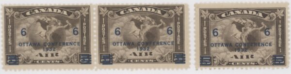 Canada Stamp - Air Mail #C4 - C2 Surcharged (Mercury, with scroll in hand) (1932) 6¢ (f-mnh)