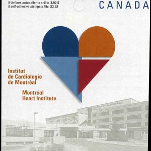 Canada Stamp BOOKLET#BK296 (2056a) - Montreal Heart Institute (2004) 8 x 49¢ 2X Booklet pane of 4