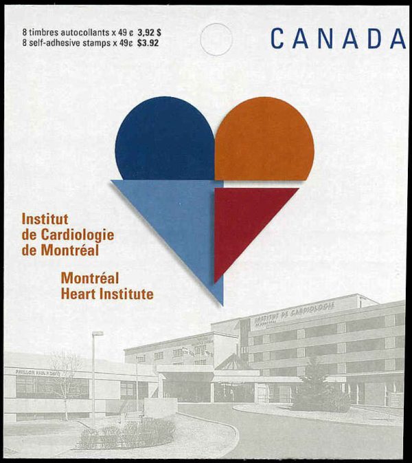 Canada Stamp BOOKLET#BK296 (2056a) - Montreal Heart Institute (2004) 8 x 49¢ 2X Booklet pane of 4