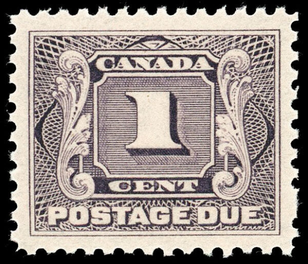 Canada Stamp - J - Postage Due #J1 - First Postage Due Issue (1906) 1¢ (GRADE VF-MH)