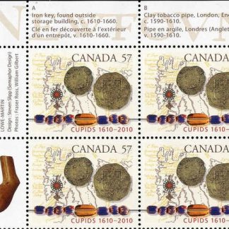 Canada Stamp PB#2403 - Map, artifacts (coins, beades) (2010) 57¢