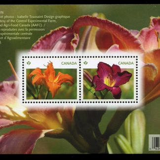 Canada Stamp #2526 - Daylilies (2012) $1.22 Souvenir sheet of 2 stamps