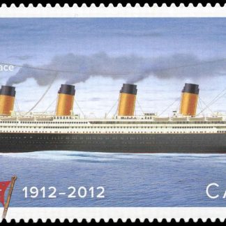 Canada Stamp #2538i - Titanic, Map of North Atlantic, Flag of the White Star Line (2012) P (61¢) Die cut to shape from Quarterly Pack