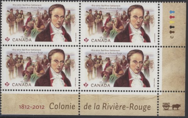 Canada Stamp PB#2539 - Métis, Local Trappers, Native Chief and Settlers, Lord Selkirk (2012) P (61¢)