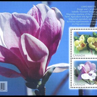Canada Stamp #2621 - Magnolias (2013) $1.26 Souvenir sheet of 2 stamps