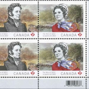 Canada Stamp PB#2651a - The War of 1812 (2013) 4 x P (63¢)