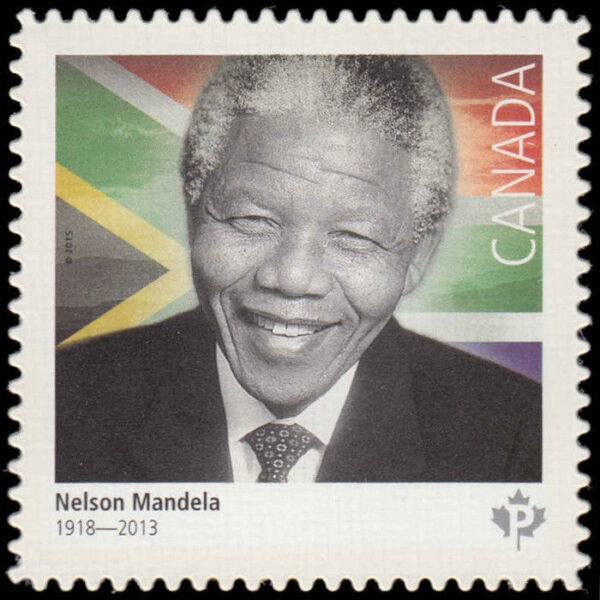 Canada Stamp #2806i - Nelson Mandela (1918-2013) (2015) P (85¢) Die Cut to Shape from Quarterly Pack
