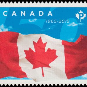 Canada Stamp #2807i - Flag of Canada (2015) P (85¢) Die Cut to Shape from Quarterly Pack / Annual Collection