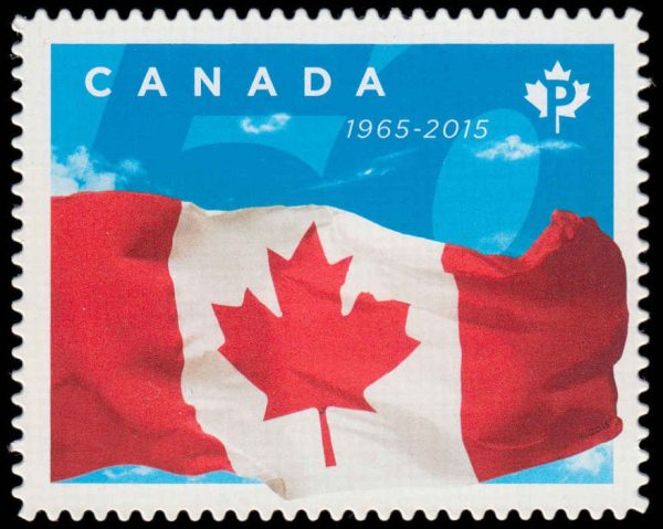 Canada Stamp #2807i - Flag of Canada (2015) P (85¢) Die Cut to Shape from Quarterly Pack / Annual Collection