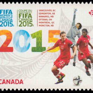 Canada Stamp #2837i - FIFA Women's World Cup Canada 2015 (2015) P (85¢) Die Cut to Shape from Quarterly Pack / Annual Collection
