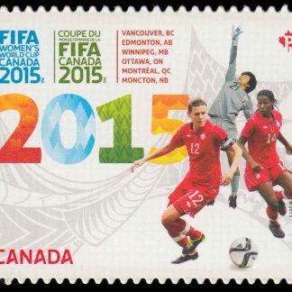 Canada Stamp #2837i - FIFA Women's World Cup Canada 2015 (2015) P (85¢) Die Cut to Shape from Quarterly Pack / Annual Collection