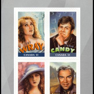 Canada Stamp #2154i - Canadians in Hollywood (2006) 4 x 51¢ Booklet pane of 4 stamps (#2154a-d) (BK327), Fay Wray at upper left