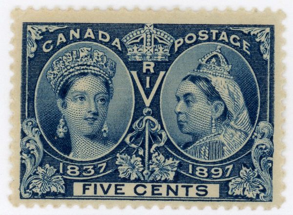 Canada Stamp #54 - Queen Victoria Jubilee (1897) 5¢ - (GRADE FVF-U)