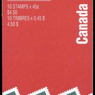 Canada Stamp Booklet - #BK179A Queen Elizabeth II (1995) 10 x 45¢ Booklet of 10 stamps (#1360ix in cover)