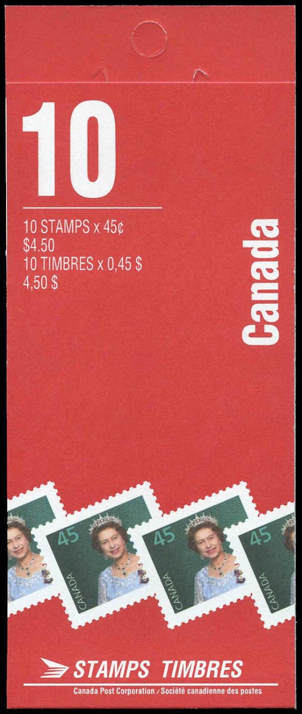 Canada Stamp Booklet - #BK179A Queen Elizabeth II (1995) 10 x 45¢ Booklet of 10 stamps (#1360ix in cover)