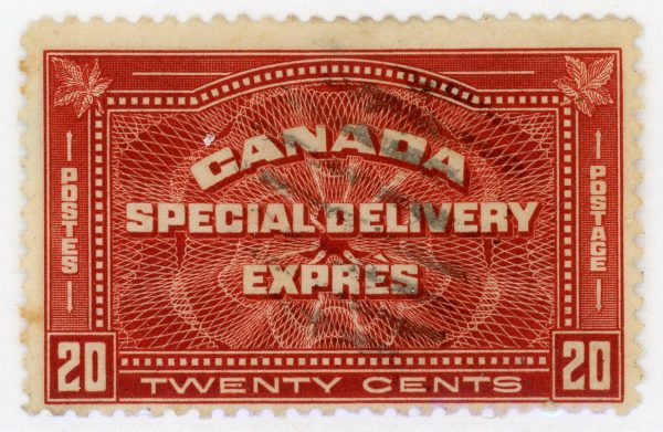 Canada Stamp - E - Special Delivery #E4 - Confederation Issue (1930) 20¢ (GRADE F-U)