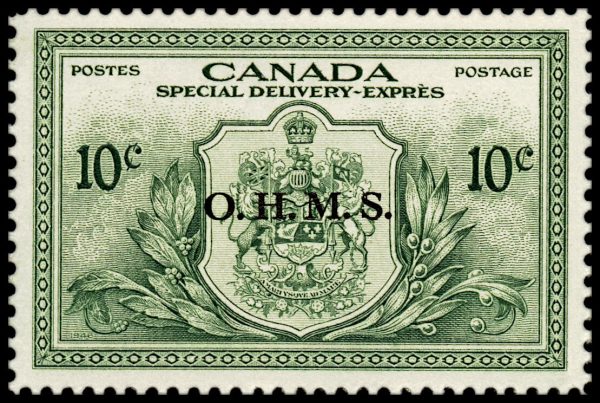 Canada Stamp - E - Special Delivery #EO1 (GRADE VF-MLH) - Special Delivery (1950) 10¢ Overprinted O.H.M.S.