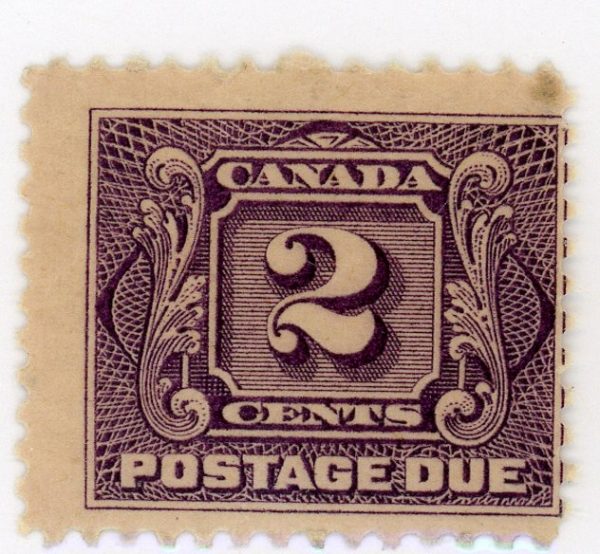 Canada Stamp - J - Postage Due #J2 - First Postage Due Issue (1906) 2¢ (GRADE F-MH)