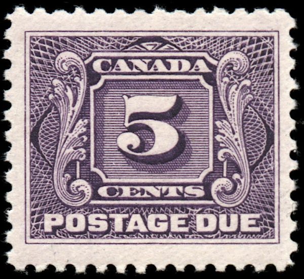 Canada Stamp - J - Postage Due #J4 - First Postage Due Issue (1906) 5¢ (GRADE VF-MNH)