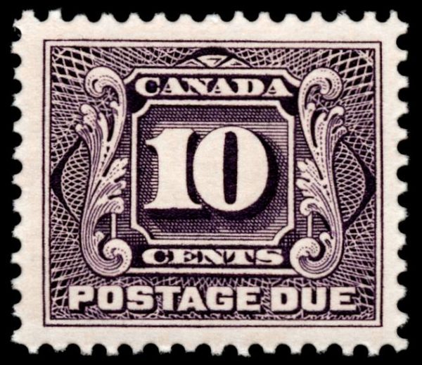Canada Stamp - J - Postage Due #J5 - First Postage Due Issue (1928) 10¢ (GRADE F-MLH)