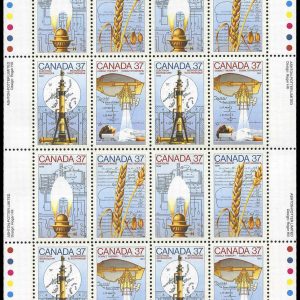 Canada Stamp sheet#1209a - Canada Day-Science and Technology-3 (1988) 4 x 37¢ Se-tenant block of 4 (1206-1209)