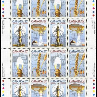 Canada Stamp sheet#1209a - Canada Day-Science and Technology-3 (1988) 4 x 37¢ Se-tenant block of 4 (1206-1209)