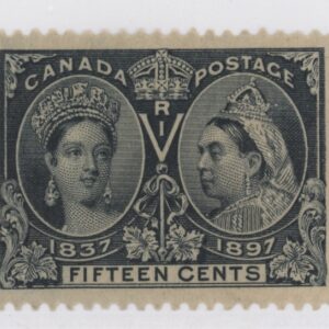 Canada Stamp #58 - Queen Victoria in 1837 and 1897 (1897) 15c -- Used -- F-VF