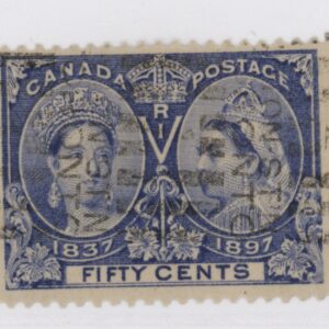 Canada Stamp #60xx - Queen Victoria in 1837 and 1897 (1897) 50c -- Used -- F