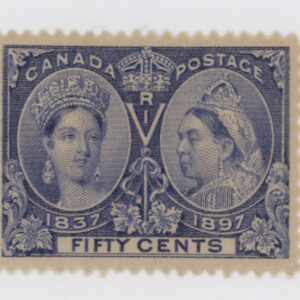 Canada Stamp #60 - Queen Victoria in 1837 and 1897 (1897) 50c -- MH -- VF