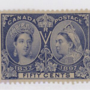Canada Stamp #60 - Queen Victoria in 1837 and 1897 (1897) 50c -- MNH -- F