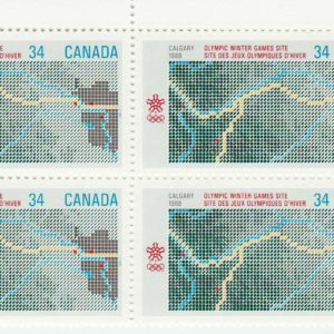 Canada PB#1077 - Map (1986) 34¢ Low fluorescence/dull fluorescence
