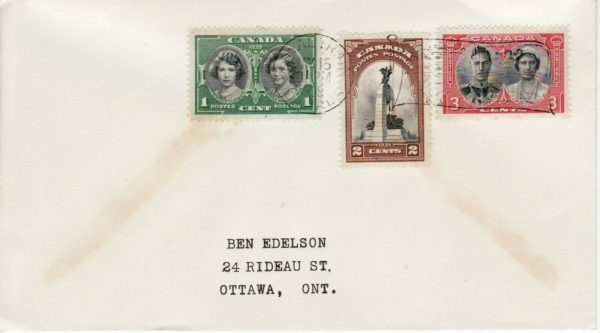 1939 Royal Visit, FDC stamp set S#246-247-248, Great find