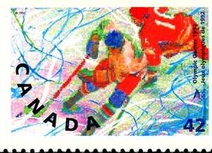 Canada Stamp #1403aI - Winter Olympics (1992) 5 x 42¢ -- NO FOLD