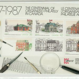 Canada Stamp #1125A - Capex 87 (1987) 2 x 36¢, 1 x 42¢, 1 x 72¢ Souvenir Sheet of 4