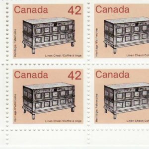 Canada Stamp #1081iii - Linen Chest (1987) 42¢ Dull fluorescence