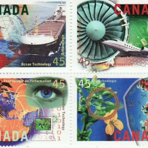 Canada #1595-1598i MNH, High Technology Industries Block of Stamps 1996