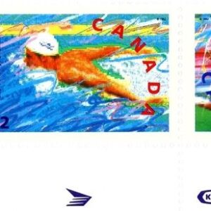 Canada Stamp #1418AI - Summer Olympics (1992) 5 x 42¢ UNFOLDED FROM ANNUAL CO...
