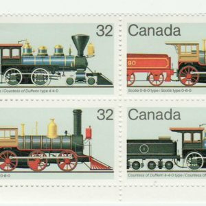 Canada PB#1037a - Canadian Locomotives (1860-1905)-2 (1984) 2 x 32¢ Se-tenant pair (1036, 1037)