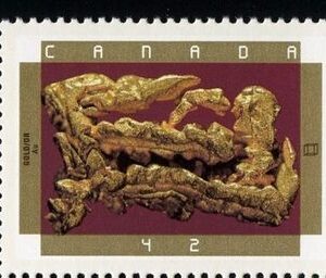 Canada Stamp #1440a - Canadian Minerals (1992) 5 x 42¢ Horizontal strip of 5 ...