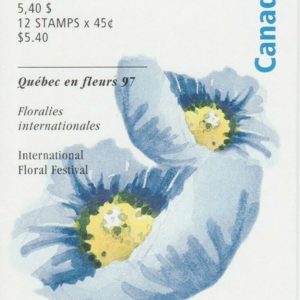 Canada 1997 BOOKLET BK199, 1638a, BLUE POPPY,  PANE OF 12  MNH