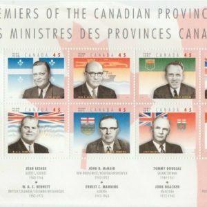 Canada Stamp #1709 - Provincial Premiers (1998) 10 x 45¢ Pane of 10