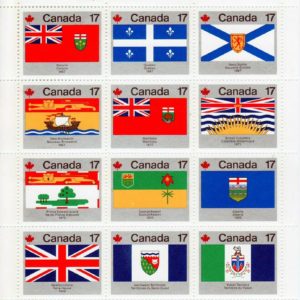 Canada Stamp #832a - Provincial and Territorial Flags (1979) 12 x 17¢ Pane of 12