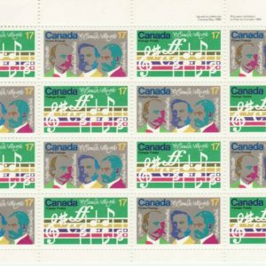 Canada SHEET#858a - O Canada Centenary (1980) 16 x 17¢ Se-tenant pair (857, 858)