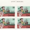 Canada PB#1011iv - Cartier and ship (1984) 32¢ Green anchor line (pos. 7)