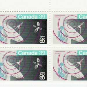 0.39 Plate Block #1079 - Communications (1986) 39¢